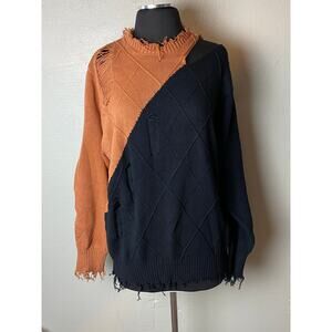 NWT DANCE MARVEL Sweater Womens Medium Color Block Cutout Knit Trendy